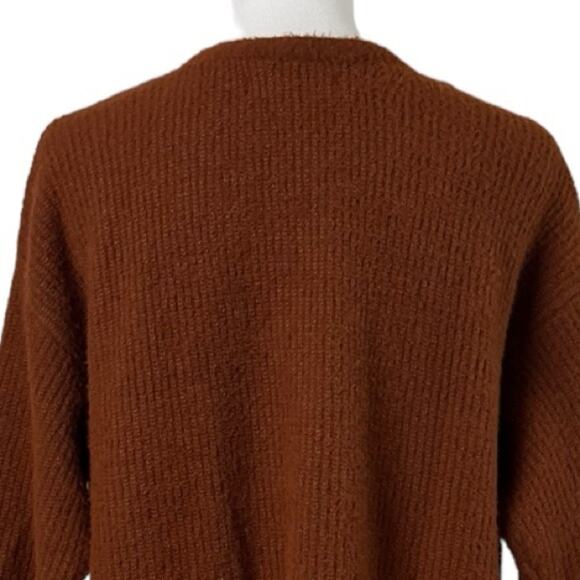 Apt. 9 Sweater V-neck Oversized Long Sleeves Soft Dark Orange Women’s Size Large - Picture 8 of 10